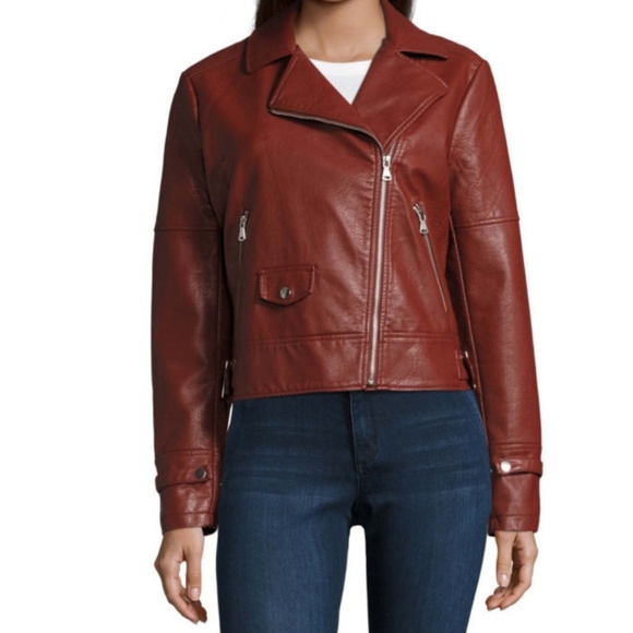 a.n.a Jackets & Blazers - Womens Red Leather Jacket